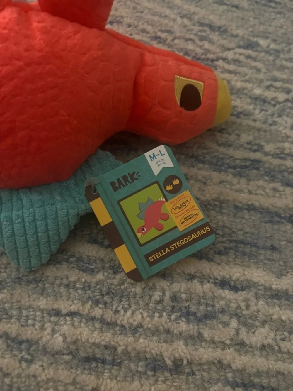 NWT Bark Stella Stegosaurus Dinosaur Dog Toy